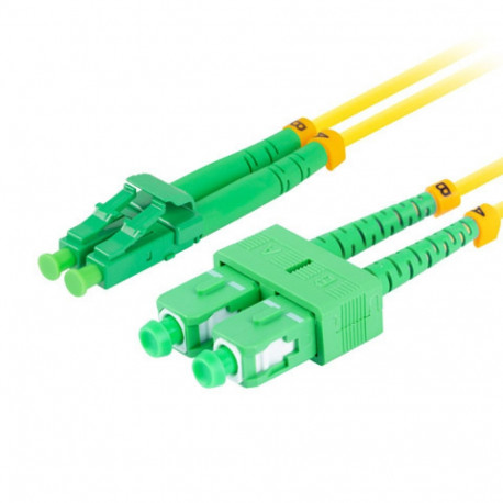 FIBER OPTIC PATCHCORD SM SC/APC-LC/APC DUPLEX 2M LSZH G657A1 3.0MM YELLOW LANBERG