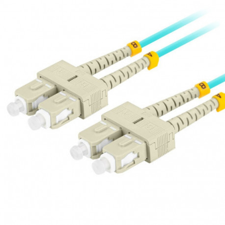 FIBER OPTIC PATCHCORD MM SC/UPC-SC/UPC DUPLEX 3M LSZH OM3 50/125 3.0MM AQUA LANBERG