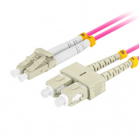 FIBER OPTIC PATCHCORD MM LC/UPC-SC/UPC DUPLEX 1M LSZH OM4 50/125 3.0MM VIOLET LANBERG