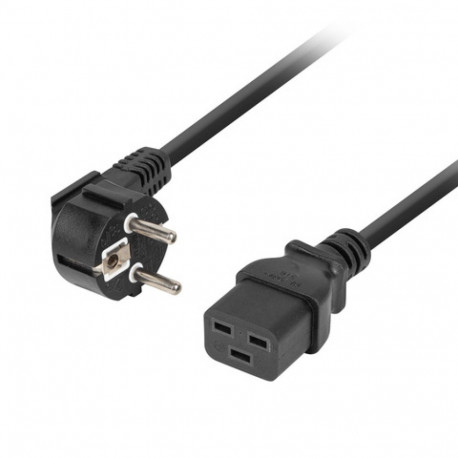 Lanberg toitekaabel CEE 7/7 - IEC 320 C19 VDE 16A 1,8m, must