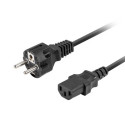 CEE 7/7->IEC 320 C13 POWER CORD 1.8M VDE STRAIGHT BLACK LANBERG