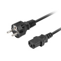CEE 7/7->IEC 320 C13 POWER CORD 1.8M VDE STRAIGHT BLACK LANBERG
