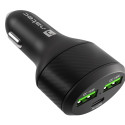 CAR CHARGER NATEC CONEY 2X USB 1X USB-C QUICK CHARGE 84W BLACK