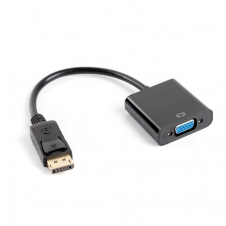 DISPLAYPORT(M) 1.1->VGA(F) ADAPTER CABLE 20CM BLACK LANBERG