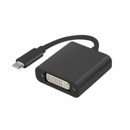 USB-C(M) 3.1->DVI-I(F)(24+5) ADAPTER CABLE 15CM DUAL LINK (DISPLAYPORT ALT MODE) BLACK LANBERG