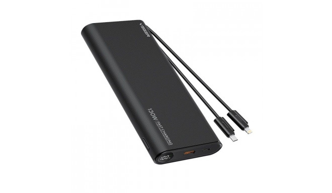 VEGER powerbank 25000 mAh with built-in cables Type C / Lightning PD 130W TCE130 (W2503) black
