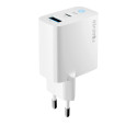 Forever GaN TC-06-65AC PD QC charger 1x USB-C 1x USB 65W white