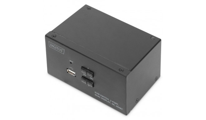 The DIGITUS DS-12860 is a 2-port KVM switch that allows you to control two computer