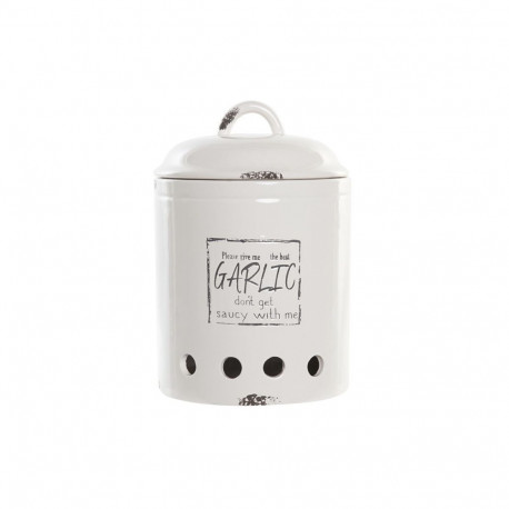 Purk DKD Home Decor 17,7 x 17,7 x 26 cm Valge Dolomite Küüslauk