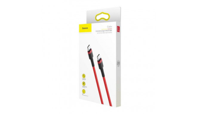 Baseus Type-C Cafule PD2.0 60W flash charging Cable (20V 3A) 2m Red (CATKLF-H09)