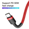 Baseus Type-C Cafule PD2.0 60W flash charging Cable (20V 3A) 2m Red (CATKLF-H09)