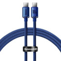 Baseus Type-C - Type-C Crystal Shine series fast charging data cable 100W 1.2m Blue (CAJY000603)