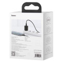 Baseus Travel Charger set Super Si 1C QC (With Mini Black Cable Type-C to Type-C 3A 1m) 25W EU Black