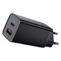 Baseus Travel Charger GaN2 Lite Quick Charger C+U QC 3.0 PD 3.0 65W EU Black (CCGAN2L-B01)