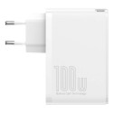 Baseus Travel Charger GaN2 Pro Quick wall charger C+C+U+U, PD 3.0, QC 4.0+, 100W EU White (CCGAN2P-L