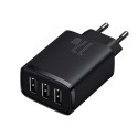 Baseus Travel Charger Compact wall Charger U+U+U, 17W EU black (CCXJ020101)