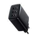 Baseus Travel Charger Compact wall Charger U+U+U, 17W EU black (CCXJ020101)