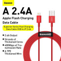 Baseus Lightning Superior Series cable, Fast Charging, Data 2.4A, 1m Red (CALYS-A09)