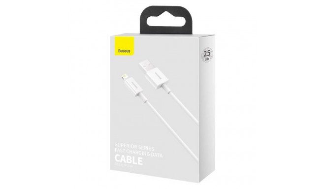 Baseus Lightning Superior Series cable, Fast Charging, Data 2.4A, 0.25m White (CALYS-02)