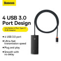 Baseus HUB Lite Series 4in1 USB-C to 4xUSB 3.0 + 1x Type-C 15W, with 1m cable Black (WKQX030401)