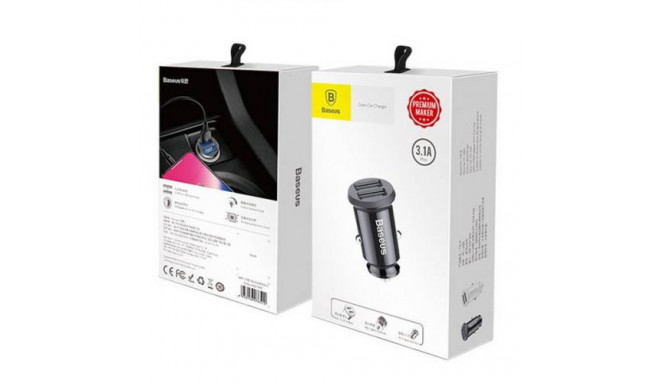 Baseus Car Charger Grain 3.1A Black (CCALL-ML01)