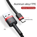 Baseus Type-C Cafule Cable 3A 0.5m Red + Black (CATKLF-A91)