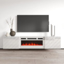 RTV LUXE cabinet 182.6x34.5x37.5 white/gloss white + white mantelpiece