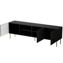 RTV JUNGLE cabinet 190x40.5x59.5 black matt + golden legs