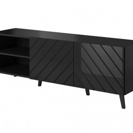 RTV cabinet ABETO 150x42x52 black glossy