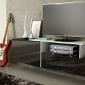 Cama TV cabinet SIGMA 3 180 black/black gloss + biały