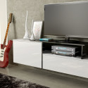 Cama TV cabinet SIGMA 3 180 white/white gloss + black