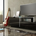 Cama TV cabinet SIGMA 3 180 black/black gloss + biały