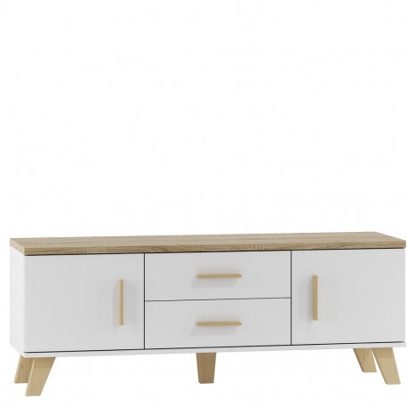 Cama RTV stand LOTTA 140cm white + sonoma oak