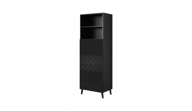 Cabinet ABETO 60x40x176.5 cm gloss black/black