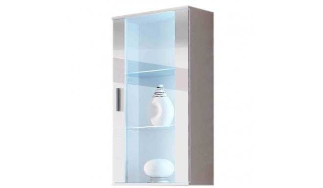 Cama rippuv vitriinkapp SOHO valge/valge läikiv