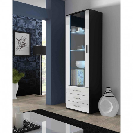 Cama vitriinkapp SOHO S1 must/valge läige