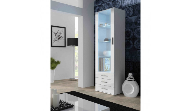 Cama vitriinkapp SOHO S1 valge/valge läige