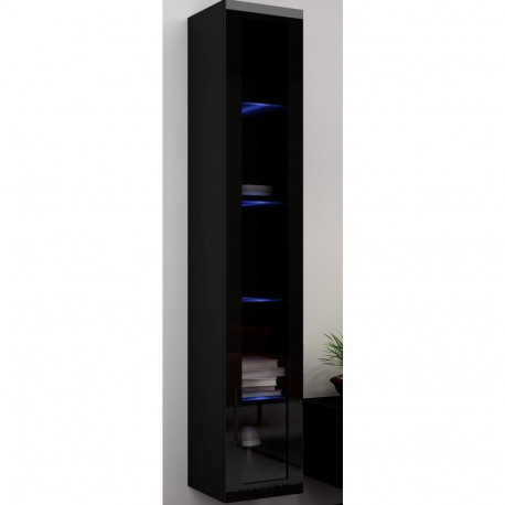 Cama klaasvitriin VIGO '180' 180/40/30 must/must läikiv