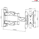 Maclean teleri seinakinnitus 42", must (MC-742)