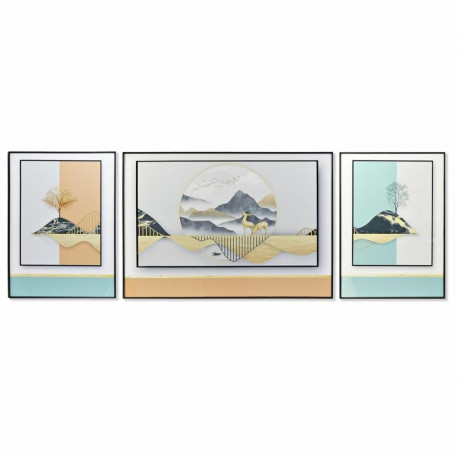 3 maali komplekt DKD Home Decor Mägi Kaasaegne (200 x 3 x 70 cm)