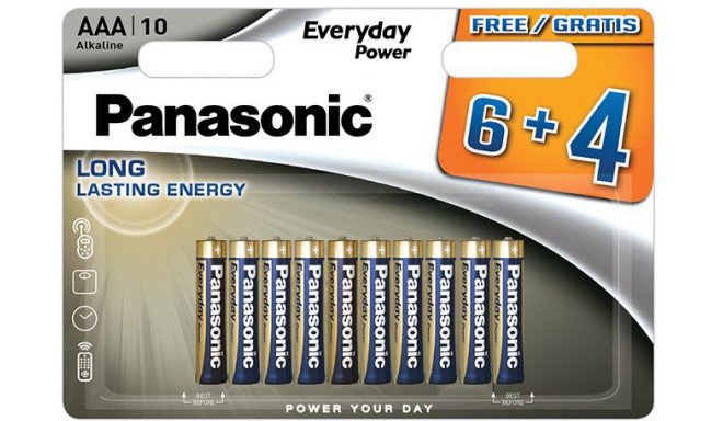 Panasonic Everyday Power baterija LR03EPS/10BW (6+4)