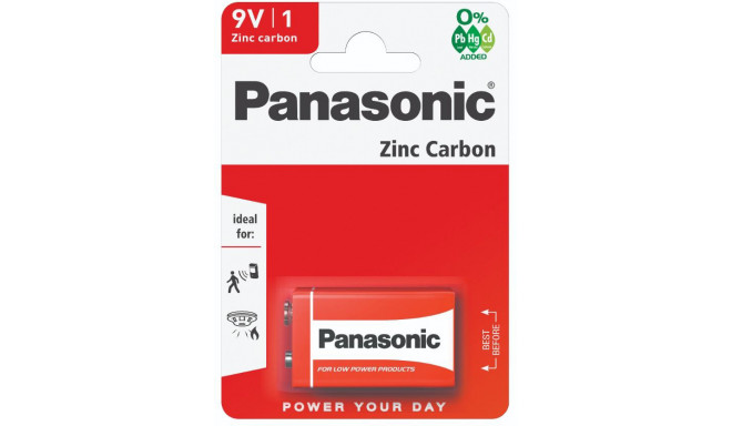 Panasonic baterija 6F22RZ/1B 9V