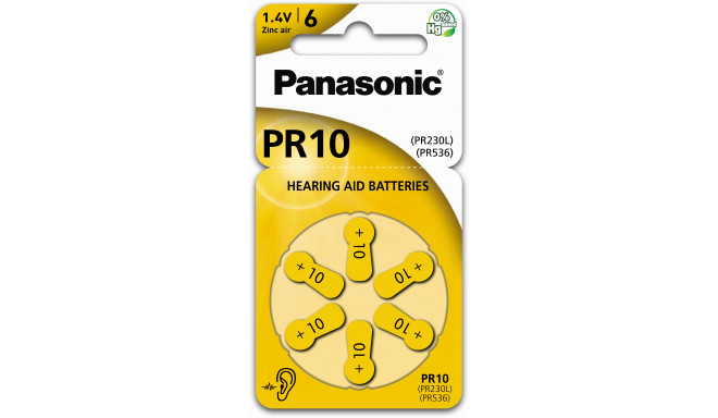 Panasonic hearing aid battery PR10L/6DC