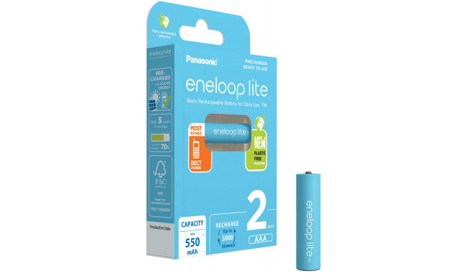 Panasonic eneloop rechargeable battery Lite AAA 550 2BP