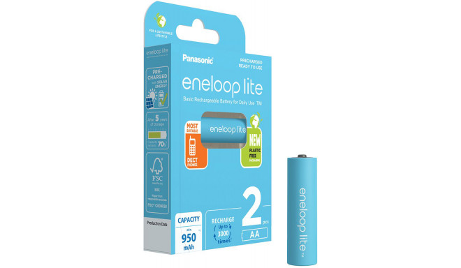 Panasonic eneloop аккумулятор Lite AA 950 2BP