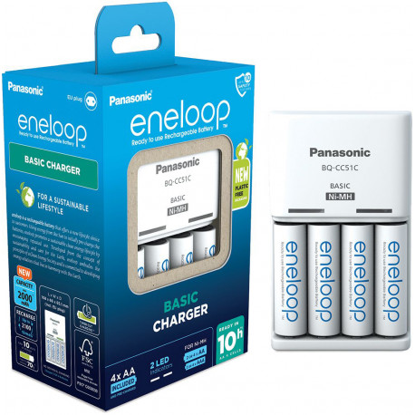 Panasonic eneloop laadija BQ-CC51 + 4x2000mAh