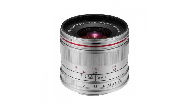 Laowa Lens C-Dreamer Lightweight 7.5 mm f / 2.0 for Micro 4/3 - silver