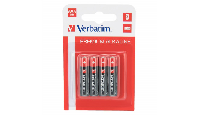 VERBATIM ALKALINE BATTERIES LR03/AAA 1,5V BLISTER*4SZT 49920