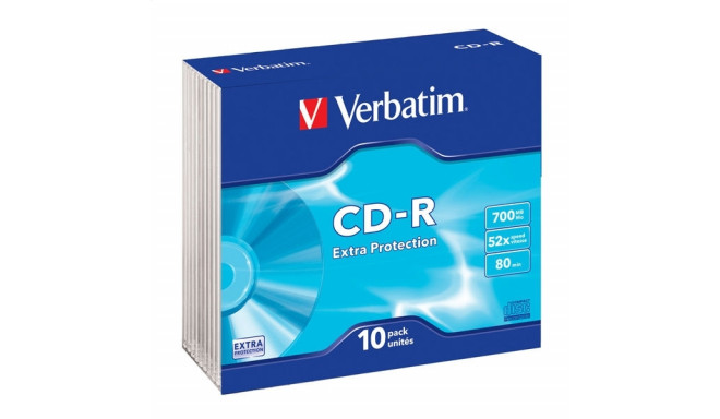 VERBATIM CD-R 700MB 52X EXTRA PROT. SLIM CASE*10 43415