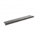 Patch Panel 24 Port 0.5U Cat.6 black shield